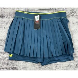 NWT New Balance Athletic Pleated Skort Tennis Skirt‎ XL Teal Yellow WK41402P